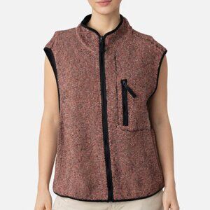 The Territory Ahead Vest XL Red Black Marled Linen Cotton Zip Outdoor Layering